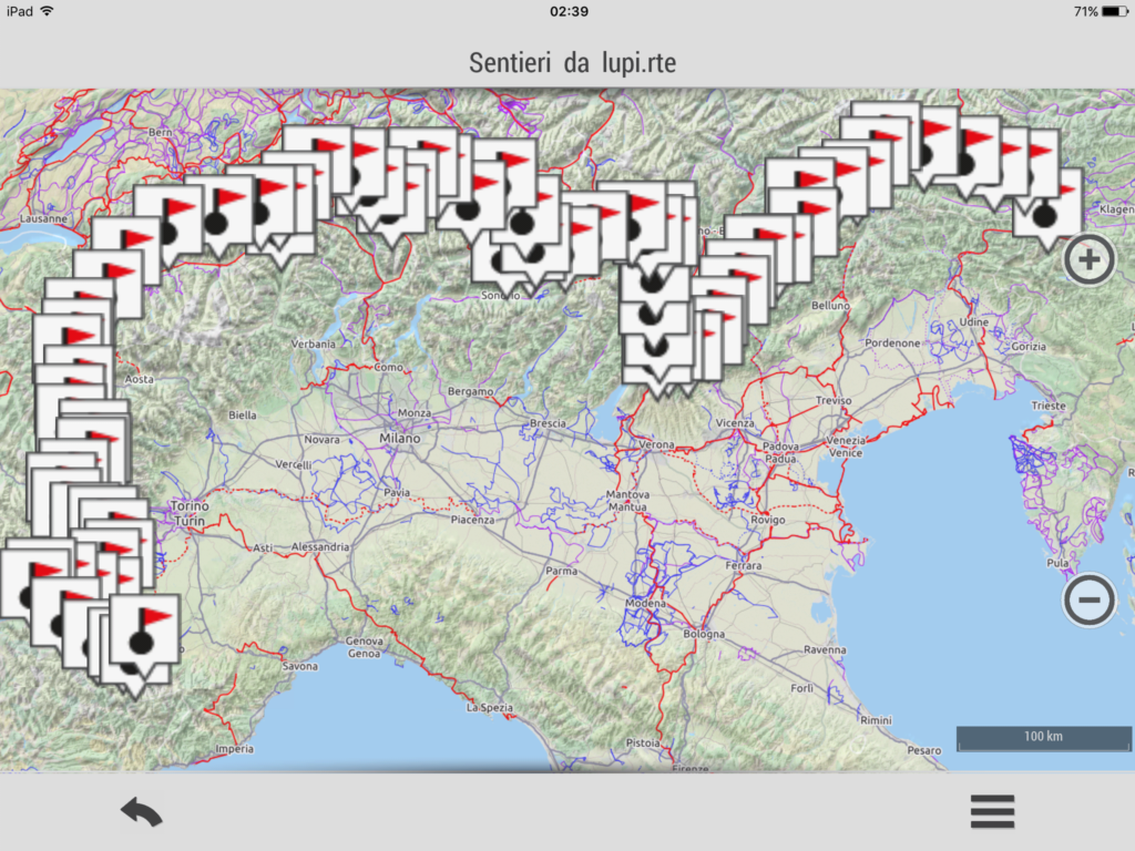 Sentieri da lupi Mappa